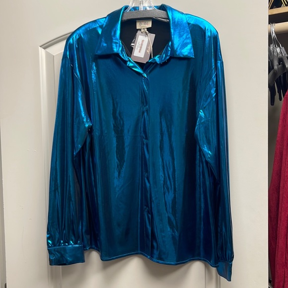BIBI Button Down Metallic - Picture 1 of 3
